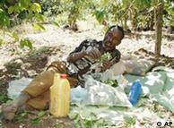 Ein äthiopischer Bauer kaut in einer Arbeitspause die Droge Khat, Quelle: AP